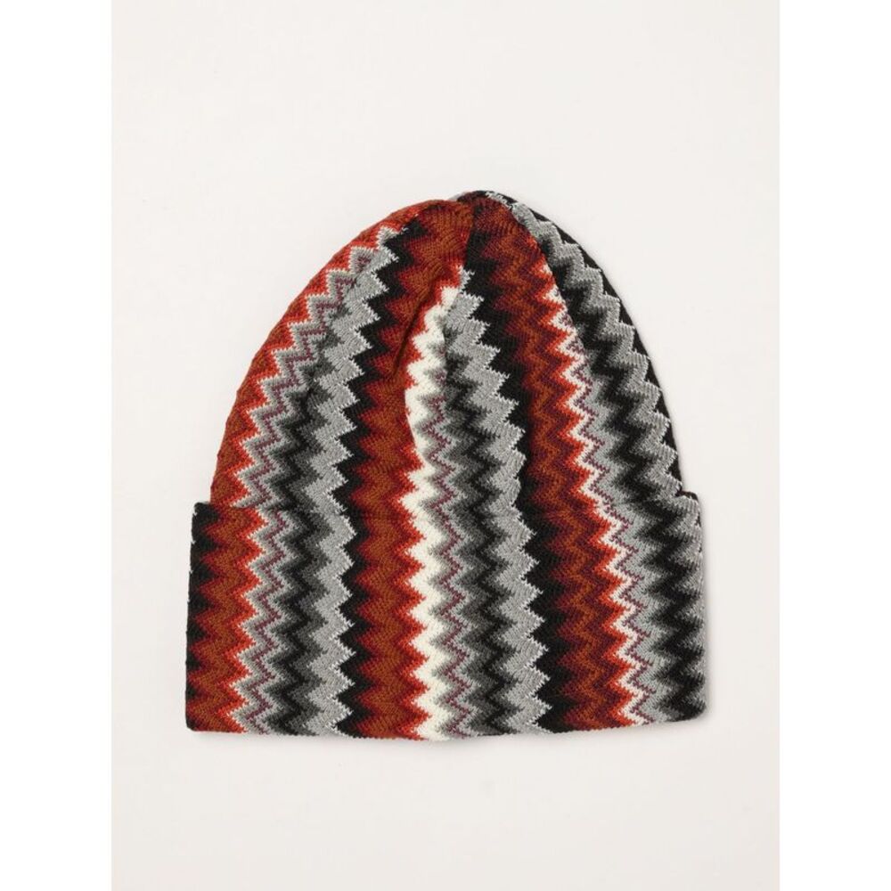 Missoni Men Multicolour Zig-Zag Pattern Wool Blend Beanie Hat Missoni